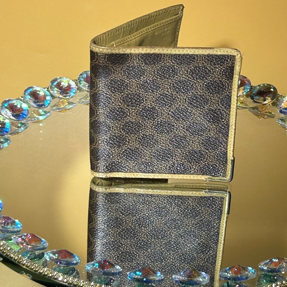 Celine Macadam Pattern Brown and Tan Wallet 4x 3.5”